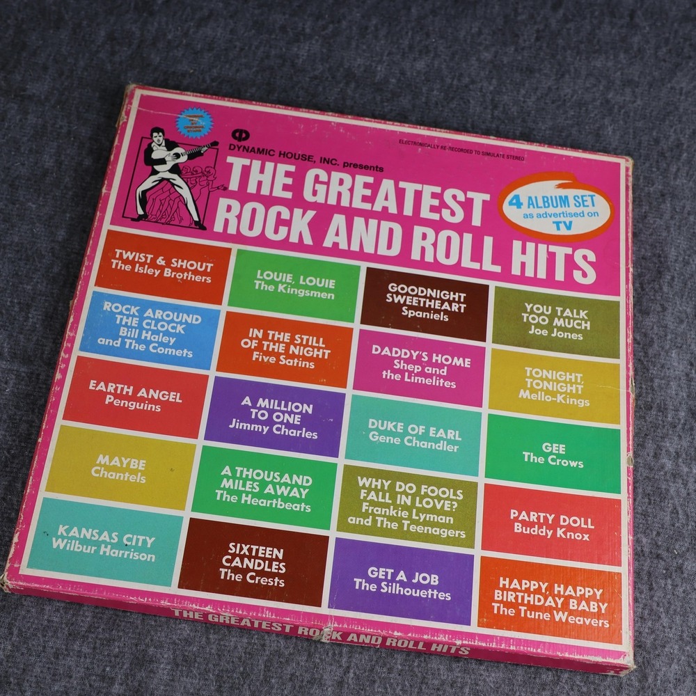 The Greatest Rock And Roll‎ Hits Vinyl Box Set 4xLP Dynamic House 12" Oldies